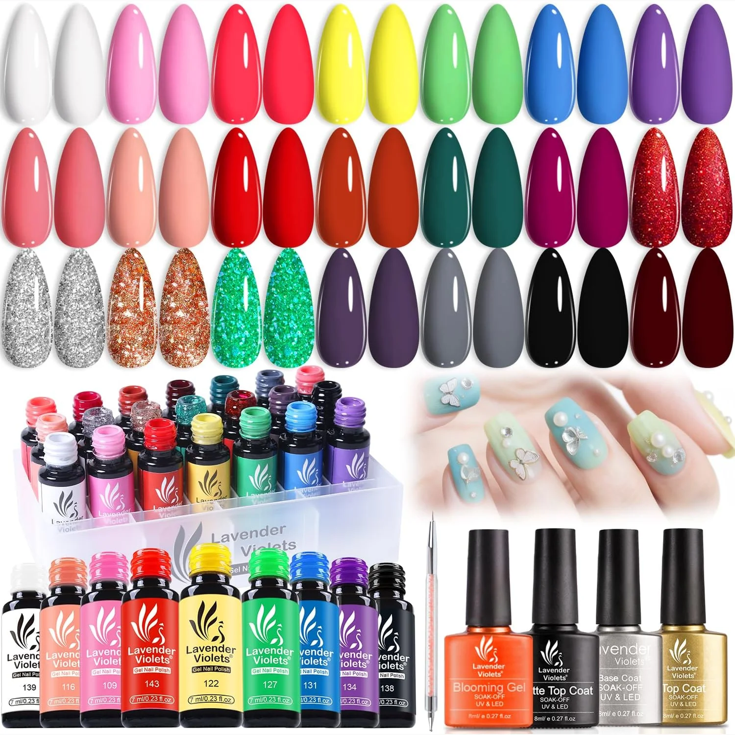 Lavender Violets 25-piece classical gel set C997