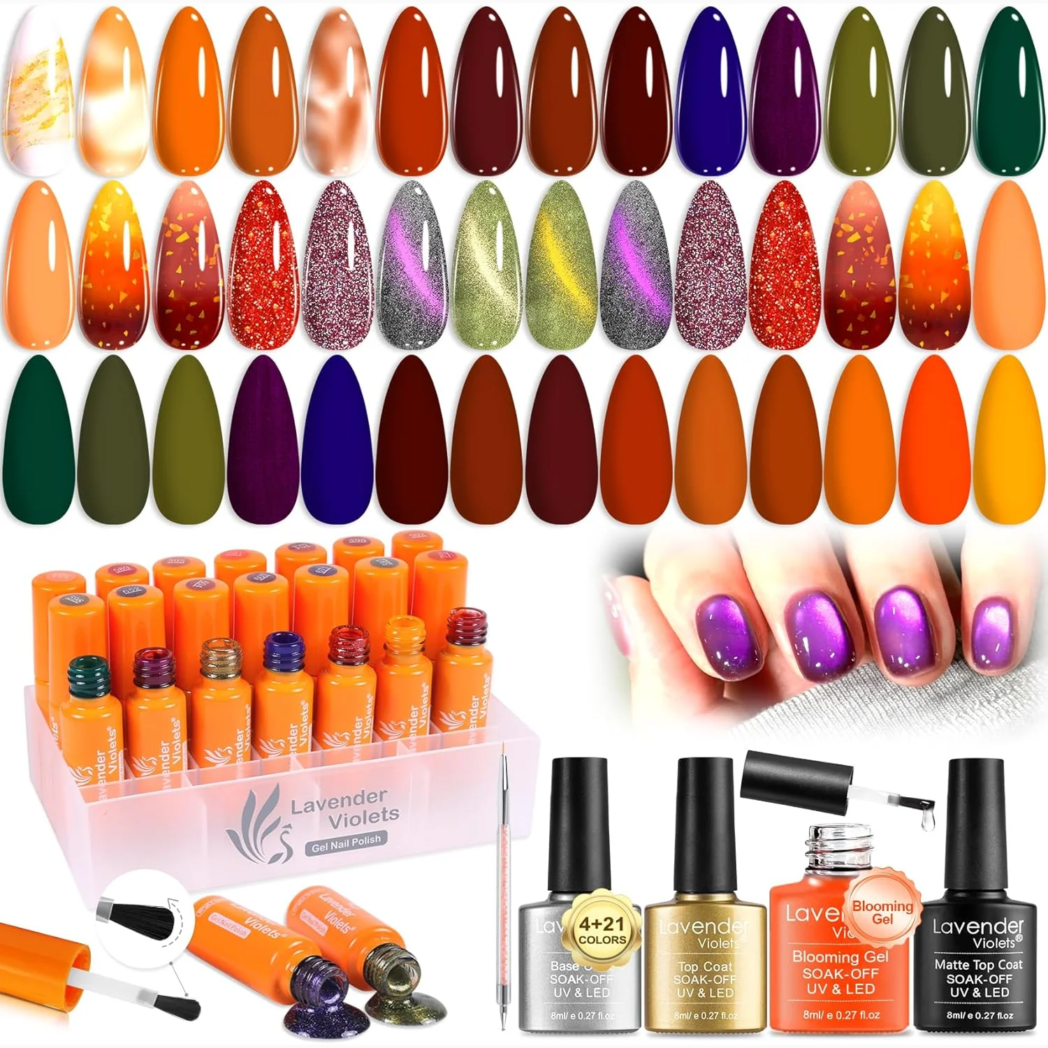 Lavender Violets 25-piece nude earth gel polish gift set