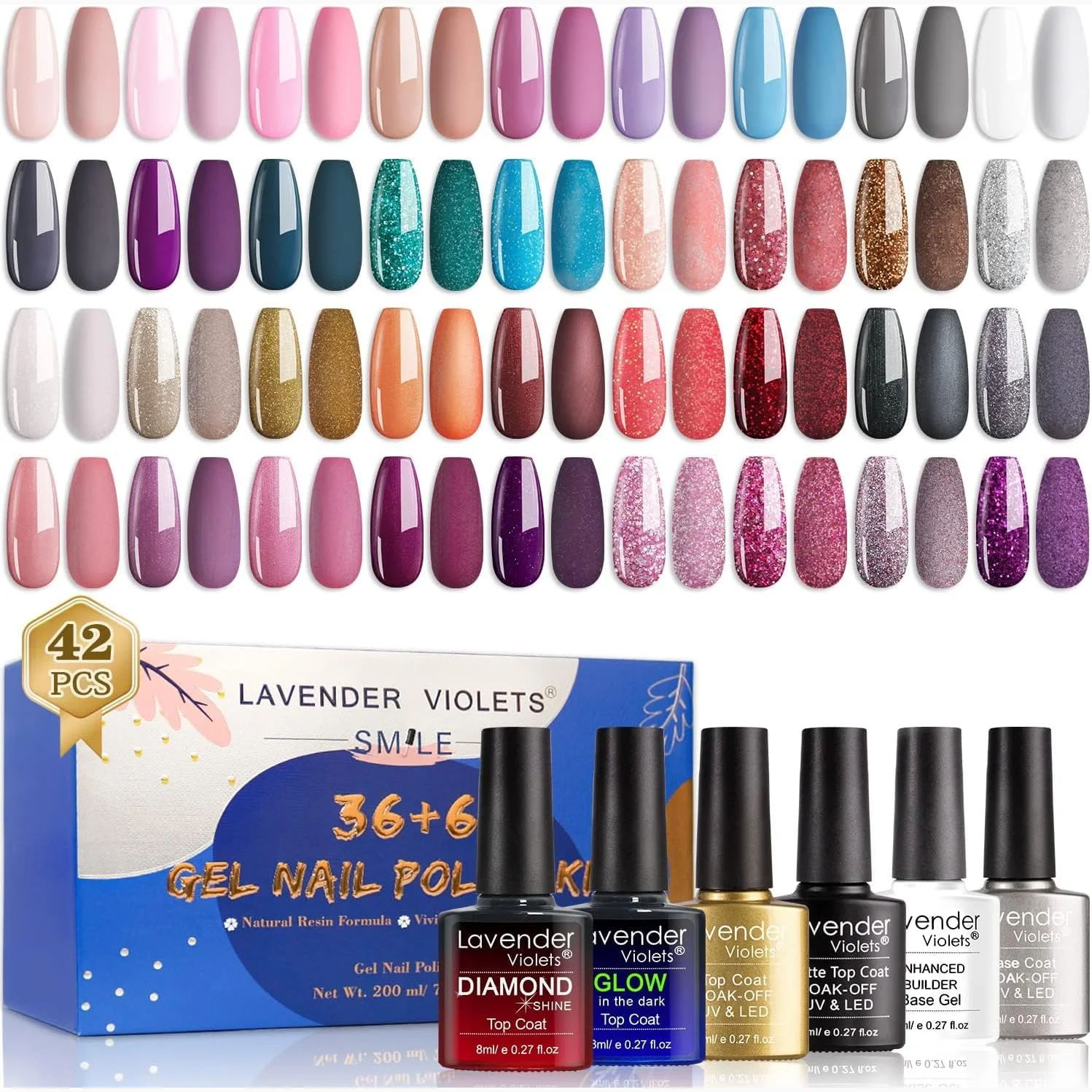Lavender Violets 42-piece classical gel polish set F511
