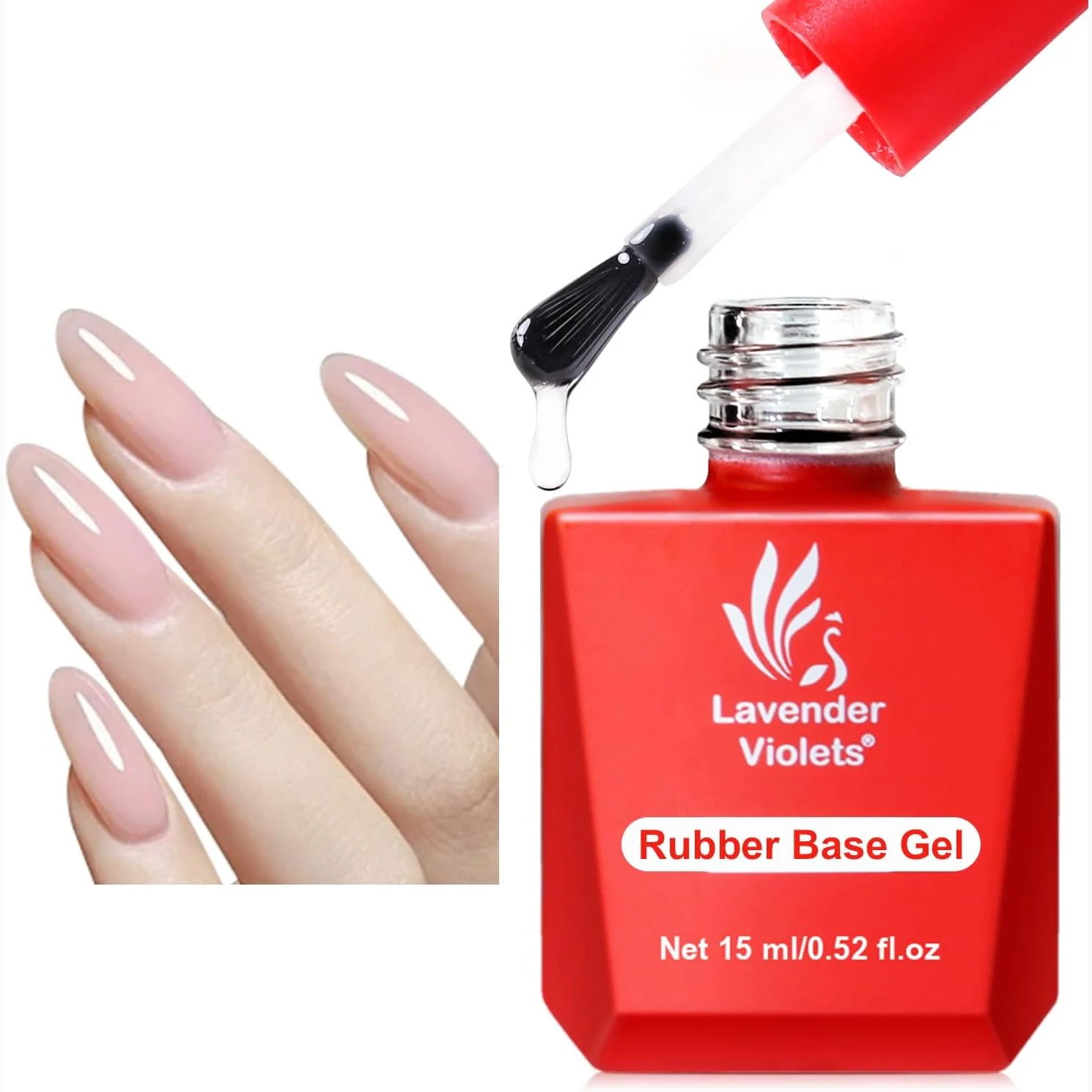 Lavender Violets clear rubber base gel